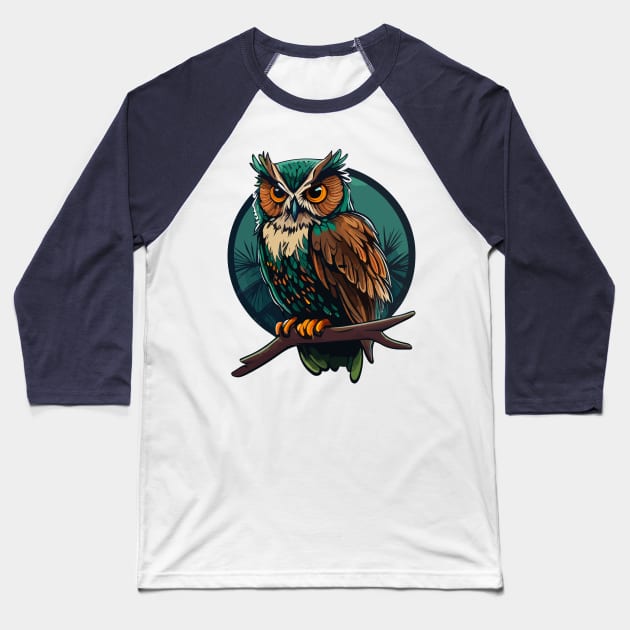 Magnetic owl Baseball T-Shirt by JORDYGRAPH